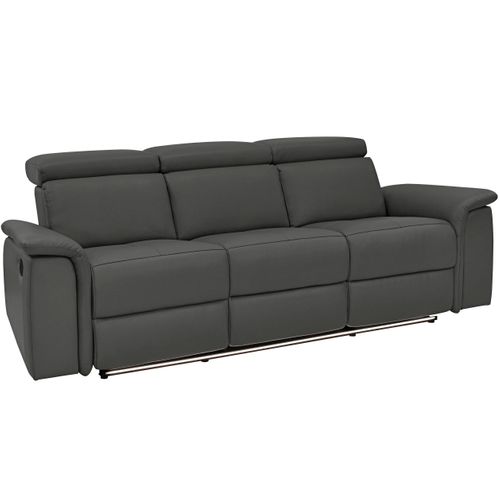 Pareli-canapé 3 Places Avec Fonction Électrique En Pu Noir