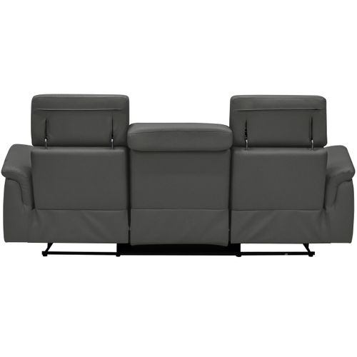 Pareli-canapé 3 Places Avec Fonction Électrique En Pu Noir