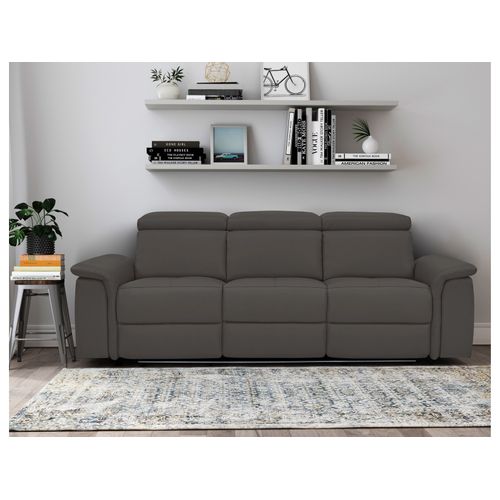 Pareli-canapé 3 Places Avec Fonction Manuel En Pu Marron