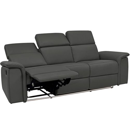 Pareli-canapé 3 Places Avec Fonction Manuelle En Pu Noir