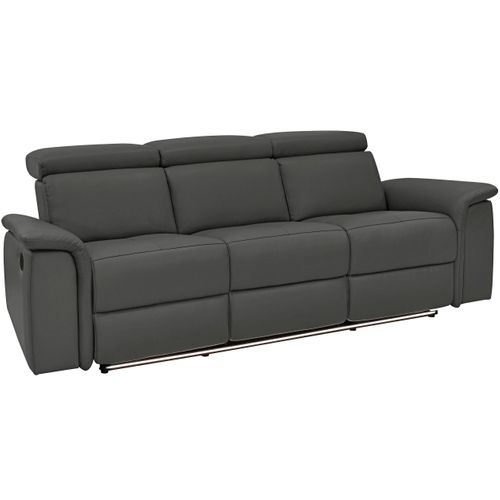 Pareli-canapé 3 Places Avec Fonction Manuelle En Pu Noir