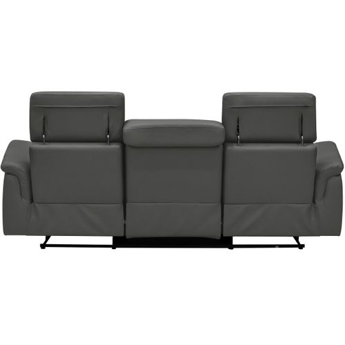 Pareli-canapé 3 Places Avec Fonction Manuelle En Pu Noir