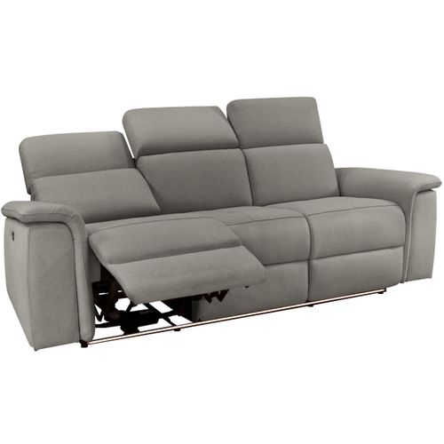 Pareli-canapé 3 Places Avec Fonction Manuelle En Tissu Gris