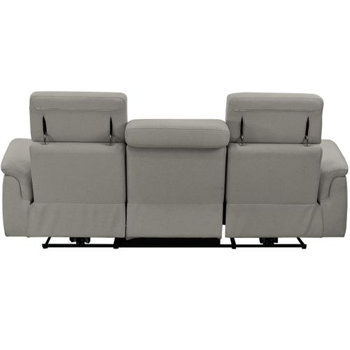 Pareli-canapé 3 Places Avec Fonction Manuelle En Tissu Gris