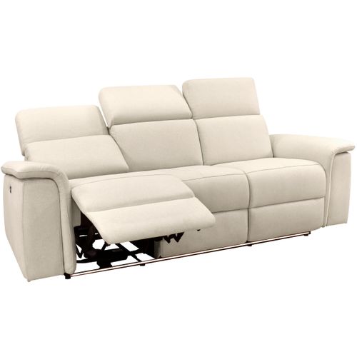 Pareli-canapé 3 Places Avec Fonction Manuelle En Tissu Couleur Sable