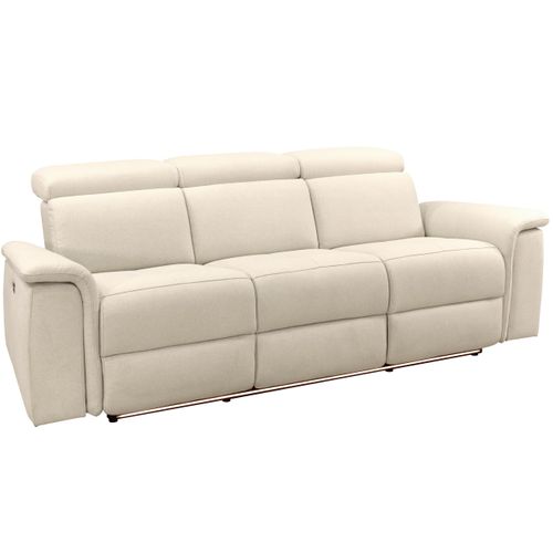 Pareli-canapé 3 Places Avec Fonction Manuelle En Tissu Couleur Sable