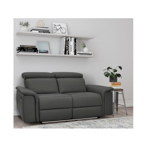 Pareli-canapé 2 Places Avec Fonction Relax Électrique En Pu Noir