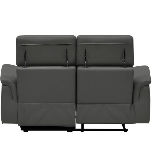 Pareli-canapé 2 Places Avec Fonction Relax Électrique En Pu Noir