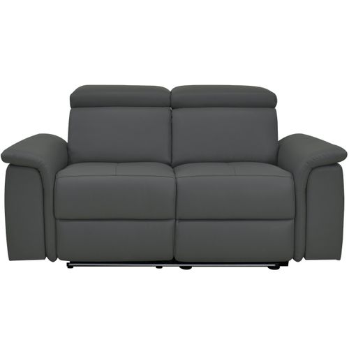 Pareli-canapé 2 Places Avec Fonction Relax Électrique En Pu/cuir Gris