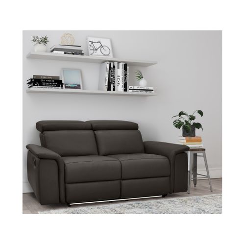 Pareli-canapé 2 Places Avec Fonction Manuelle En Cuir Pu Marron