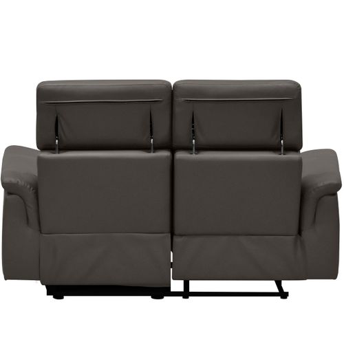 Pareli-canapé 2 Places Avec Fonction Manuelle En Cuir Pu Marron