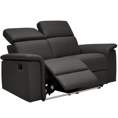 Pareli-canapé 2 Places Avec Fonction Manuelle En Pu Marron