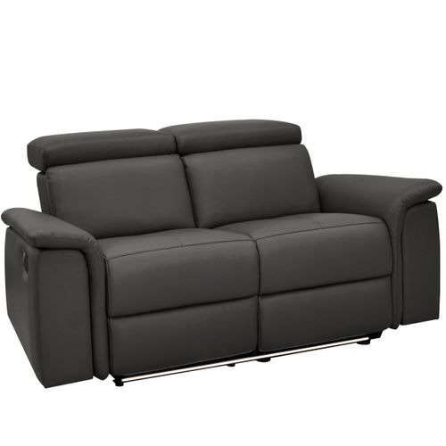 Pareli-canapé 2 Places Avec Fonction Manuelle En Pu Marron