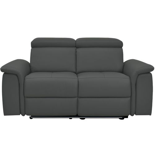 Pareli-canapé 2 Places Avec Fonction Manuel Relax En Pu/cuir Gris