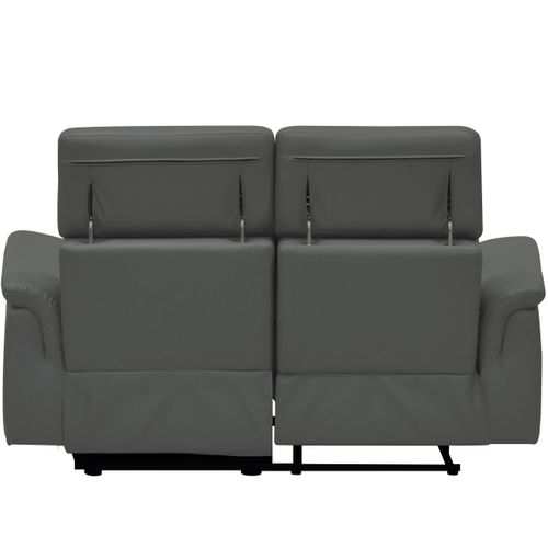 Pareli-canapé 2 Places Avec Fonction Manuel Relax En Pu/cuir Gris