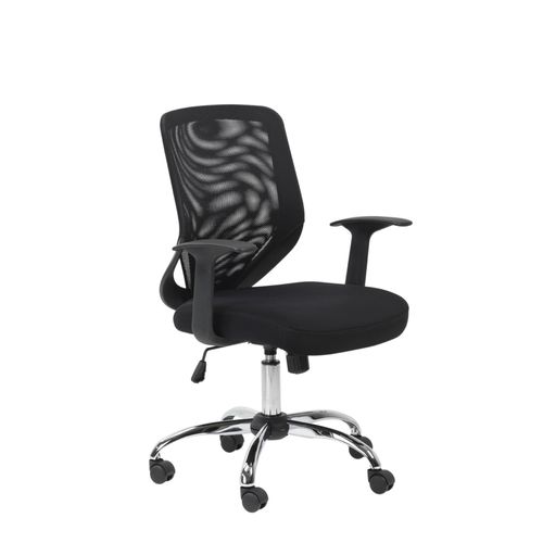 Atlanta-chaise De Bureau à Roulettes En Maille Noire