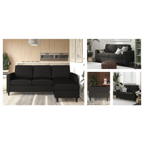 Cooper-canapé 3 Places En Velours Noir