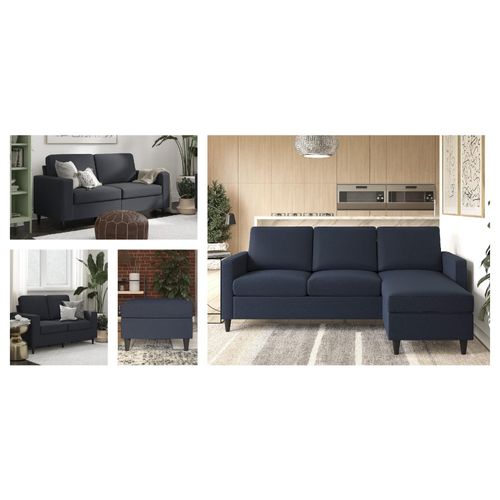 Cooper-canapé 3 Places, Bleu Lin