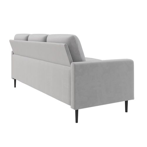 Dante-canapé 3 Places Avec Chaise Longue En Velours Gris Clair