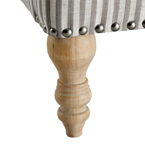 Jaya - Fauteuil à Rayures En Tissu Beige
