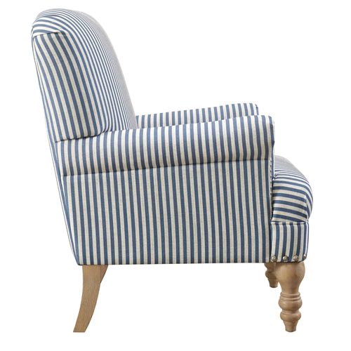 Jaya - Fauteuils En Tissu Rayé Bleu