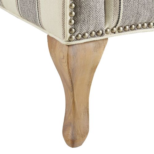 Jaya - Fauteuil à Rayures En Tissu Gris