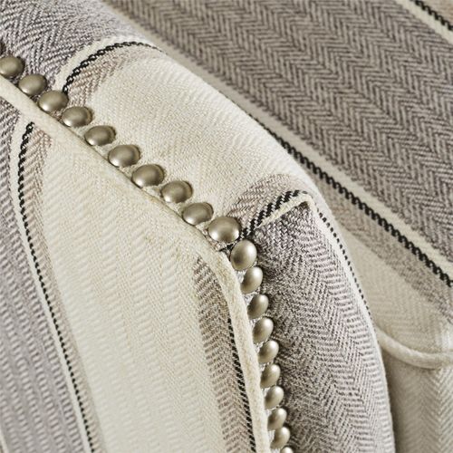 Jaya - Fauteuil à Rayures En Tissu Gris