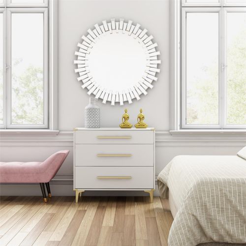 Karissa-commode Avec 3 Tiroirs En Mdf Blanc