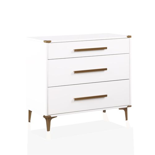 Karissa-commode Avec 3 Tiroirs En Mdf Blanc