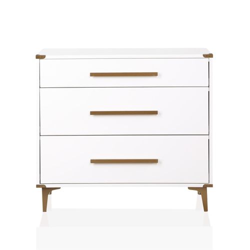 Karissa-commode Avec 3 Tiroirs En Mdf Blanc