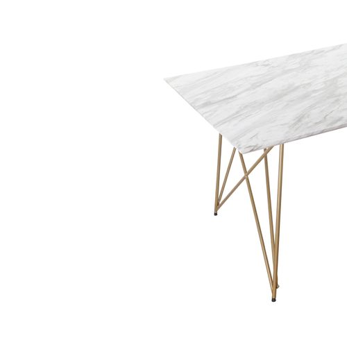 Asama-table De Salle à Manger 160x90 Cm Aspect Marbre Doré