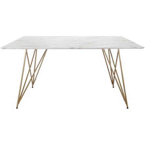 Asama-table De Salle à Manger 160x90 Cm Aspect Marbre Doré