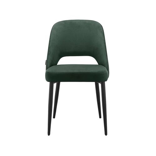 Kyoto-lot De 2 Chaises De Salle à Manger En Velours Vert Foncé