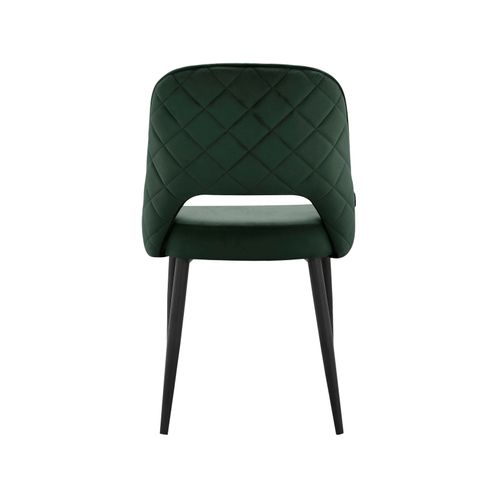 Kyoto-lot De 2 Chaises De Salle à Manger En Velours Vert Foncé