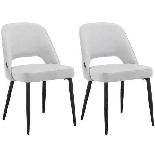 Kyoto-lot De 2 Chaises De Salle à Manger En Velours Gris