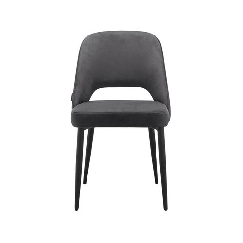 Kyoto-lot De 2 Chaises De Salle à Manger En Velours Anthracite