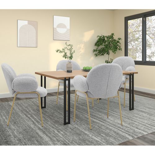 Iwama-lot De 2 Chaises De Salle à Manger Gris Teddy
