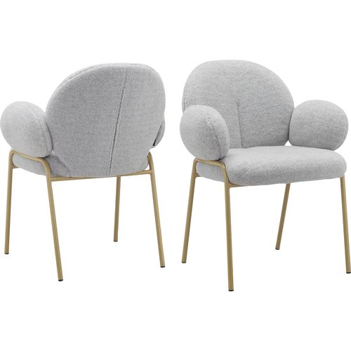 Iwama-lot De 2 Chaises De Salle à Manger Gris Teddy