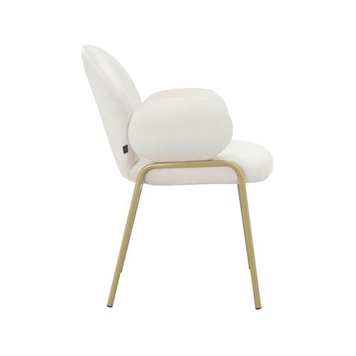 Iwama-lot De 2 Chaises De Salle à Manger En Velours Crème