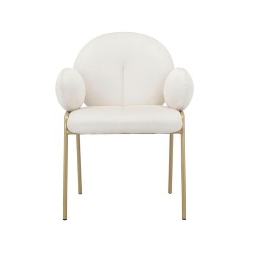 Iwama-lot De 2 Chaises De Salle à Manger En Velours Crème