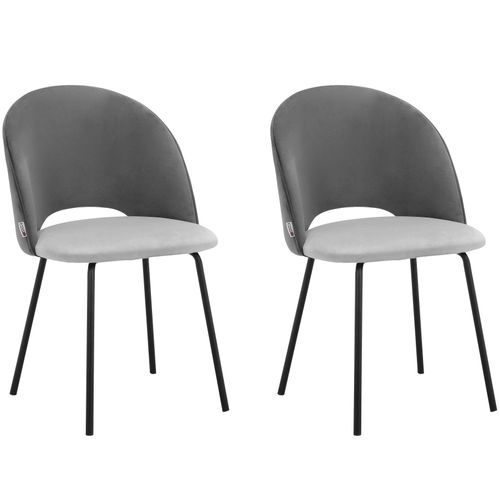 Nagoya-lot De 2 Chaises De Salle à Manger En Velours Gris Anthracite