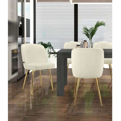 Nagano-lot De 2 Chaises De Salle à Manger En Tissu Crème