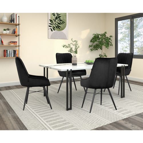 Akita-chaise De Salle à Manger 2 Pk Noir