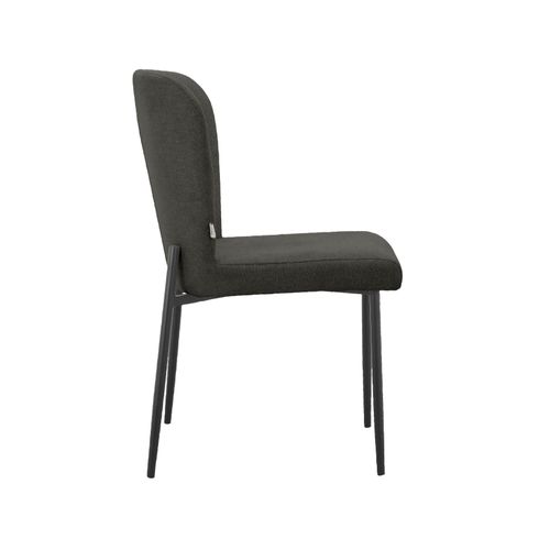 Oita-lot De 2 Chaises De Salle à Manger En Tissu Anthracite