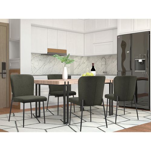 Oita-lot De 2 Chaises De Salle à Manger En Tissu Anthracite
