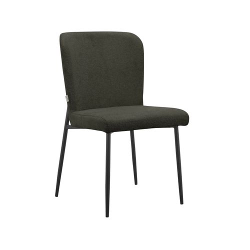 Oita-lot De 2 Chaises De Salle à Manger En Tissu Anthracite