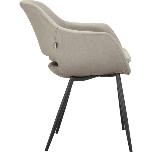 Kobe-lot De 2 Chaises De Salle à Manger En Tissu Crème