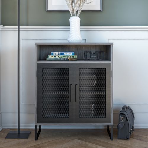 Purdue - Buffet Avec 2 Portes En Effet Chêne Gris