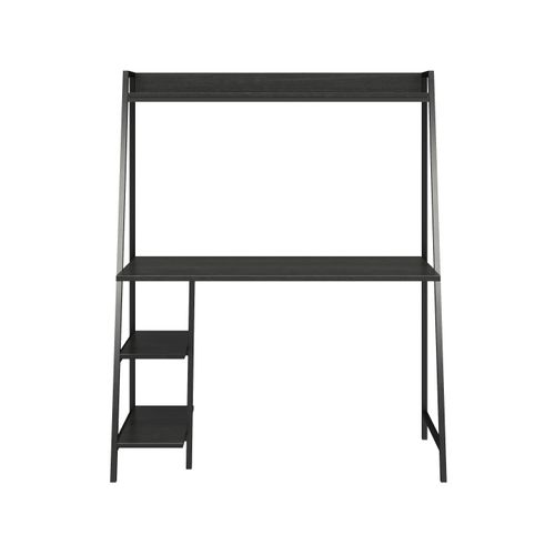 Bushwick - Bureau En Effet Chêne Noir Sur Métal Noir