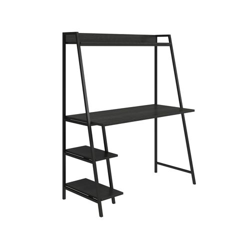 Bushwick - Bureau En Effet Chêne Noir Sur Métal Noir